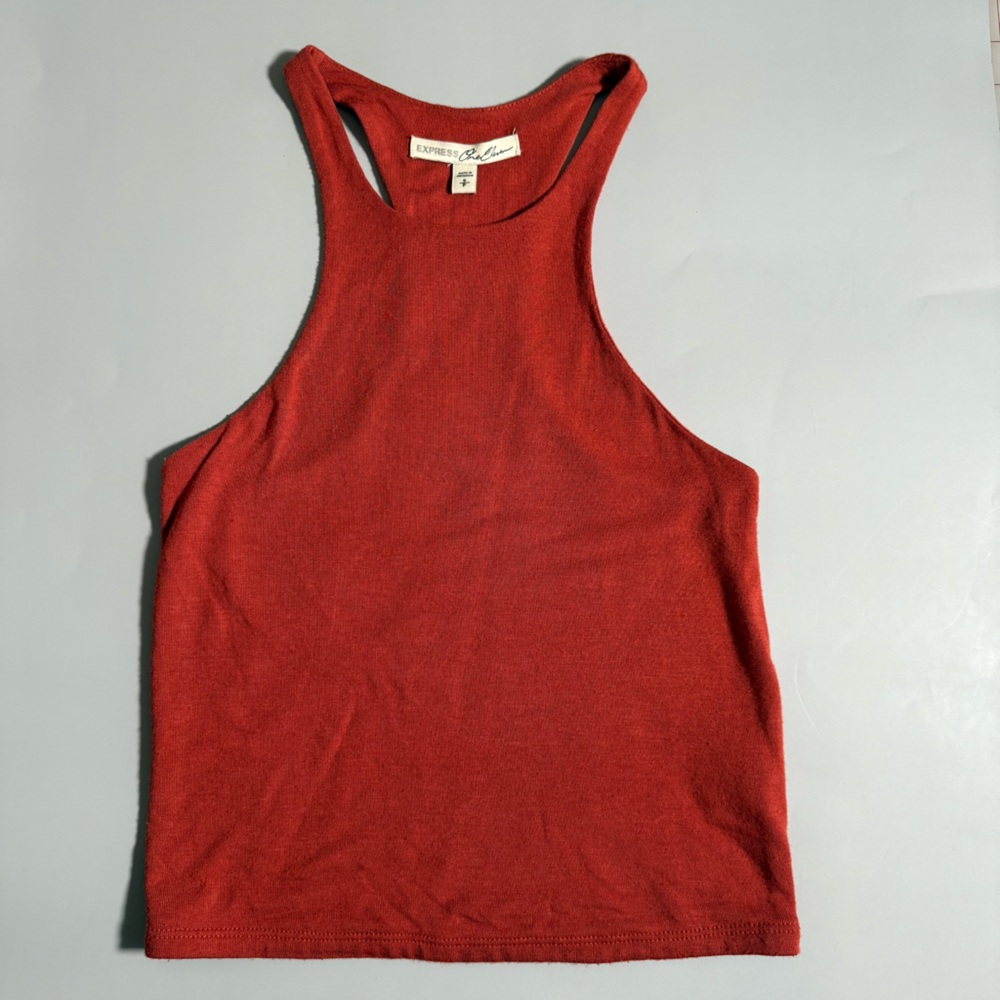 Express Orange Rust Red Halter Sleeveless Tank Top‎